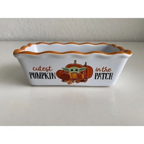 Star Wars Grogu Baby Yoda Pumpkin Fall MINI Loaf Bread Baking Pan Dish Ceramic - Picture 6 of 10